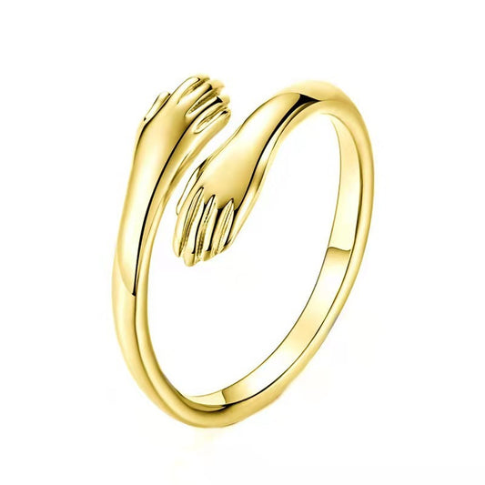 Bague ajustable à ouverture pour couple, tempérament, amour, câlin, tout-en-un