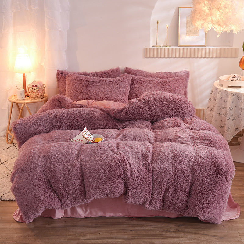 thick mink velvet duvet Mink Velvet Bedding Fabric – Twill Weave, Reactive Dyeing, 90% Polyester, Plain Pattern