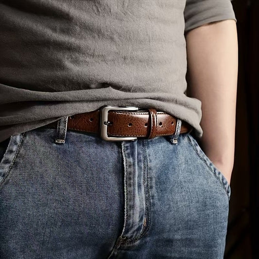 Ceinture à boucle ardillon rétro pour homme, simple et polyvalente