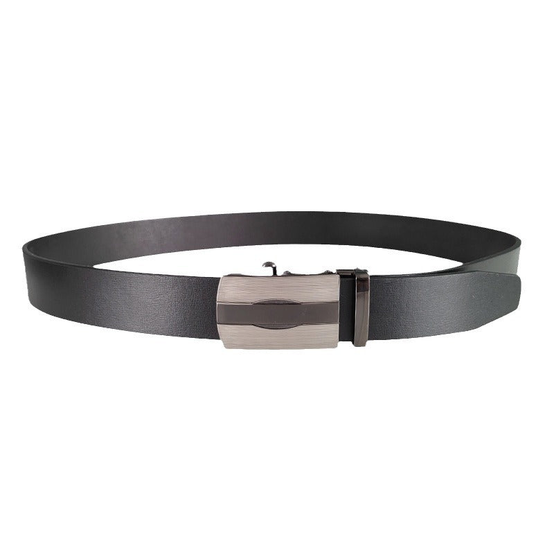 Ceinture pour homme en PU classique décontractée et polyvalente avec boucle automatique sans dents